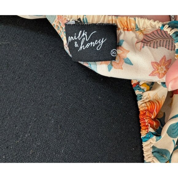 Milk & Honey Floral‎ Print Crop Top -XL - Picture 4 of 9